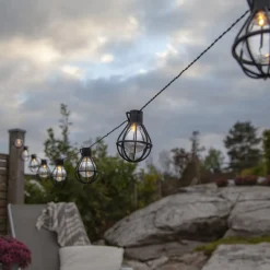 STAR TRADING LED-lyskæde Cage, sort/gennemsigtig