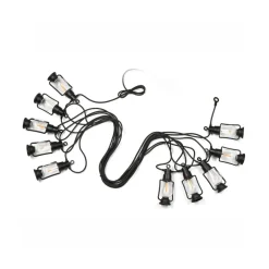 Lamkur LED-lyskæde Garlands, længde 1000 cm, sort, 10 lyskilder.