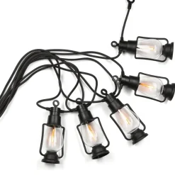 Lamkur LED-lyskæde Garlands, længde 1000 cm, sort, 10 lyskilder.