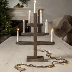 LED-lyskæder Beady, brun, træperler, 150 cm, batteri^STAR TRADING Clearance