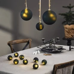 LED-lyskæder Bliss, mørkegrøn, glas, 8 lyskilder batteri^STAR TRADING Sale