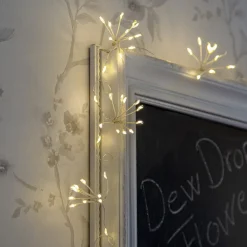 LED-lyskæder Dew Drop Flower, sølv, 140 cm, batteri^STAR TRADING Outlet