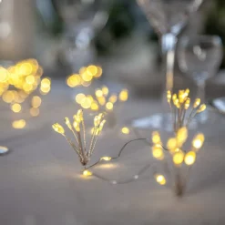 LED-lyskæder Dew Drop Flower, sølv, 140 cm, batteri^STAR TRADING Outlet