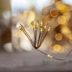 LED-lyskæder Dew Drop Flower, sølv, 140 cm, batteri^STAR TRADING Outlet