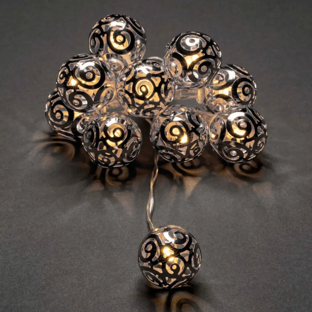 Konstsmide Christmas LED-lyskugler af metal, sølvfarvede