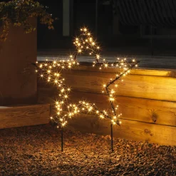 LED-metalstjerne med jordspyd, sort^Konstsmide Christmas Clearance