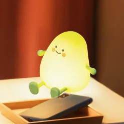 FH Lighting LED-natbordslampe mango, hvid, timer, dæmpbar