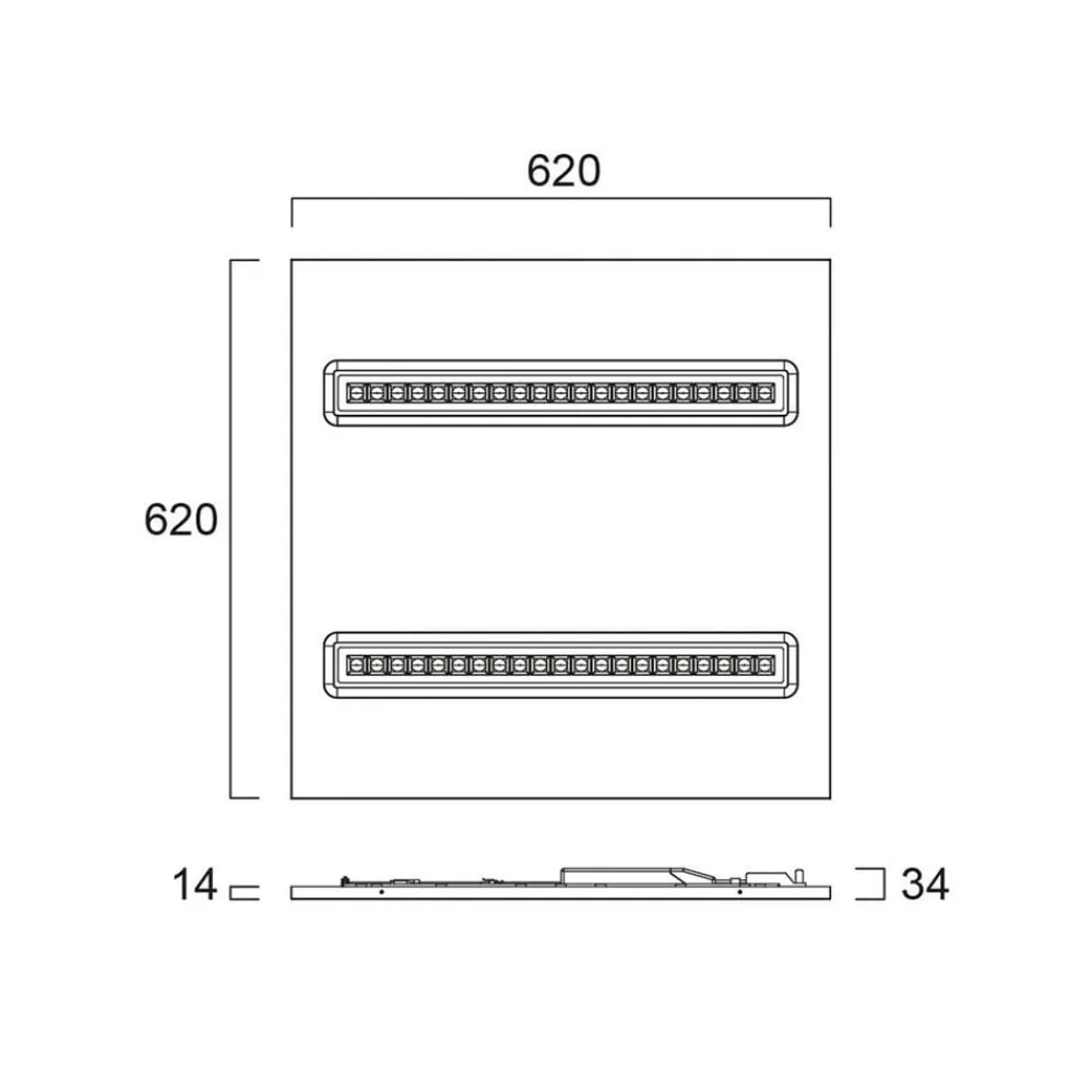 LED-panel OptiClip R 625 2L, hvid, 33 W, 4.000 K, Multipower^Sylvania New