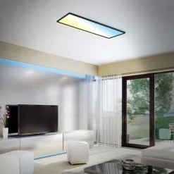Briloner LED-panel Slim sort ultraflad CCT, 59 x 20 cm