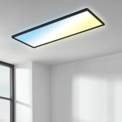 Briloner LED-panel Slim sort ultraflad CCT, 59 x 20 cm