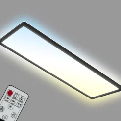Briloner LED-panel Slim sort ultraflad CCT, 59 x 20 cm