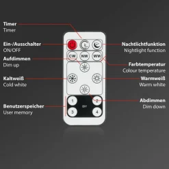 Briloner LED-panel Slim sort ultraflad CCT, 59 x 20 cm