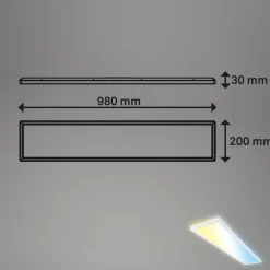 Briloner LED-panel Tava CCT, hvid, 98 x 20 cm, baggrundsbelysning, plast