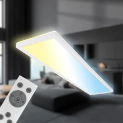 Briloner LED-panel Tava CCT, hvid, 98 x 20 cm, baggrundsbelysning, plast