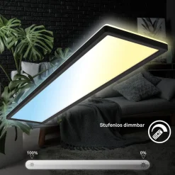 LED-panel Tava CCT, sort, 98 x 20 cm baggrundsbelysning plast^Briloner Clearance