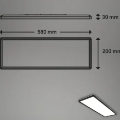 LED-panel til overflademontering Slim 58x20cm on/off 4.000K sort^Briloner Sale
