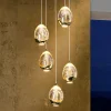 LED-pendel Rocio, 5-lys, rund, metal, glas, guld^Schuller Valencia Discount