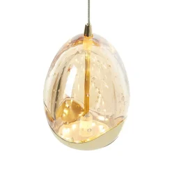 LED-pendel Rocio, 5-lys, rund, metal, glas, guld^Schuller Valencia Discount