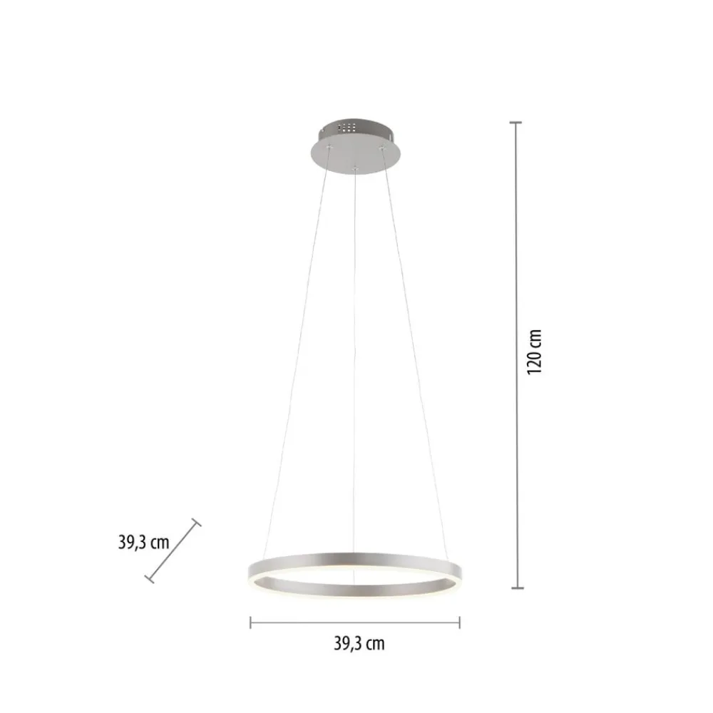 JUST LIGHT. GmbH Pendellamper>LED-pendellampe Ritus, Ø 39,3 cm, aluminium