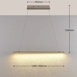 LED-pendellampe Tymon i bjælkeform, smal, udtræk^Lucande Discount