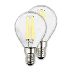 LED-pære dråbe E14 4W klar 3000K 840lm energiklasse 2er^Briloner Discount