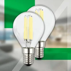LED-pære dråbe E14 4W klar 3000K 840lm energiklasse 2er^Briloner Discount