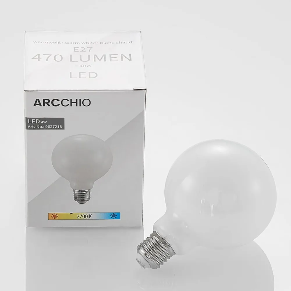 LED-pære E27 4 W 2.700 K G95 globe dæmpes opal, 3^Arcchio Sale