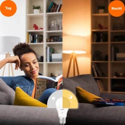 OSRAM Led Pærer>LED-pære E27 10 W 2.700 K med dagslyssensor