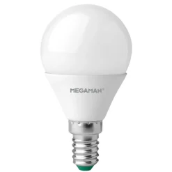 MEGAMAN Led Pærer>LED-pære E14 dråbe 4,9W, opal, universalhvid