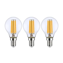 Arcchio LED-pære E14 P45, 4W, klar, 2.700K, dæmpbar, sæt med 3 stk