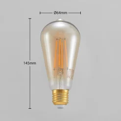 LED-pære E27 ST64 6,5W 2.500K ravfarvet 3-trins dæmper^Arcchio Hot