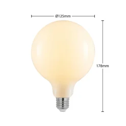 Arcchio LED-pære E27 6W 2.700 K G125 kan dæmpes opal 3 stk