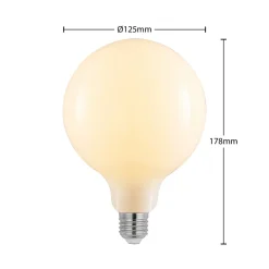 Arcchio LED-pære E27 6W 2.700K G125 Globe, dæmpbar, opal