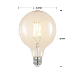 Arcchio Dæmpbar Led-Pære|Filament Pære>LED-pære E27 6W 2.700K G125 Globe, glødetråd, klar