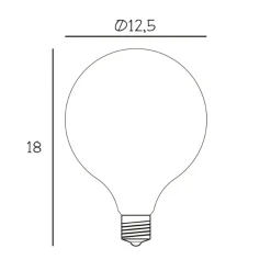 DESIGN BY US LED-pære Globe, E27, Ø 12,5 cm, mat, 5 W, 2.200 K