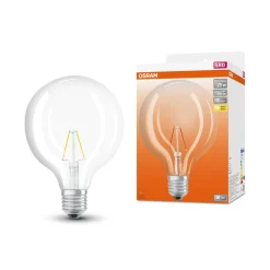 OSRAM Filament Pære>LED-pære Globe G125 E27, 2,5 W klar glødetråd 2.700 K