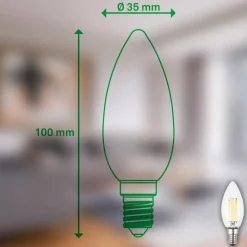 Briloner LED-pære stearinlys E14 4W klar 3000K 840 lm energiklasse 2er