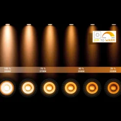 Lucide LED-reflektor GU10 12 W 3.000 K, dim to warm, sort