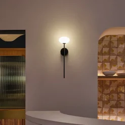 LEDS-C4 Væg- Og Spejllamper>LED-væglampe til badeværelset Bloom IP44, sort, højde 45 cm