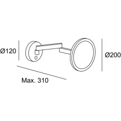 Vanity vægspejl med LED, 3.000 K, sort^LEDS-C4 Hot