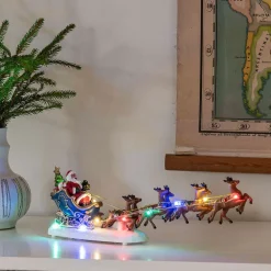 LED-scene Julemanden i en kane^Konstsmide Christmas Discount