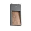 Trio Lighting Væglampe Med Sensor>LED-sensor-udendørs LED-væglampe SALMON, trælook, højde 33 cm IP44