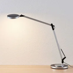 Lindby LED-skrivebordlampe Rilana med dæmper, sølv