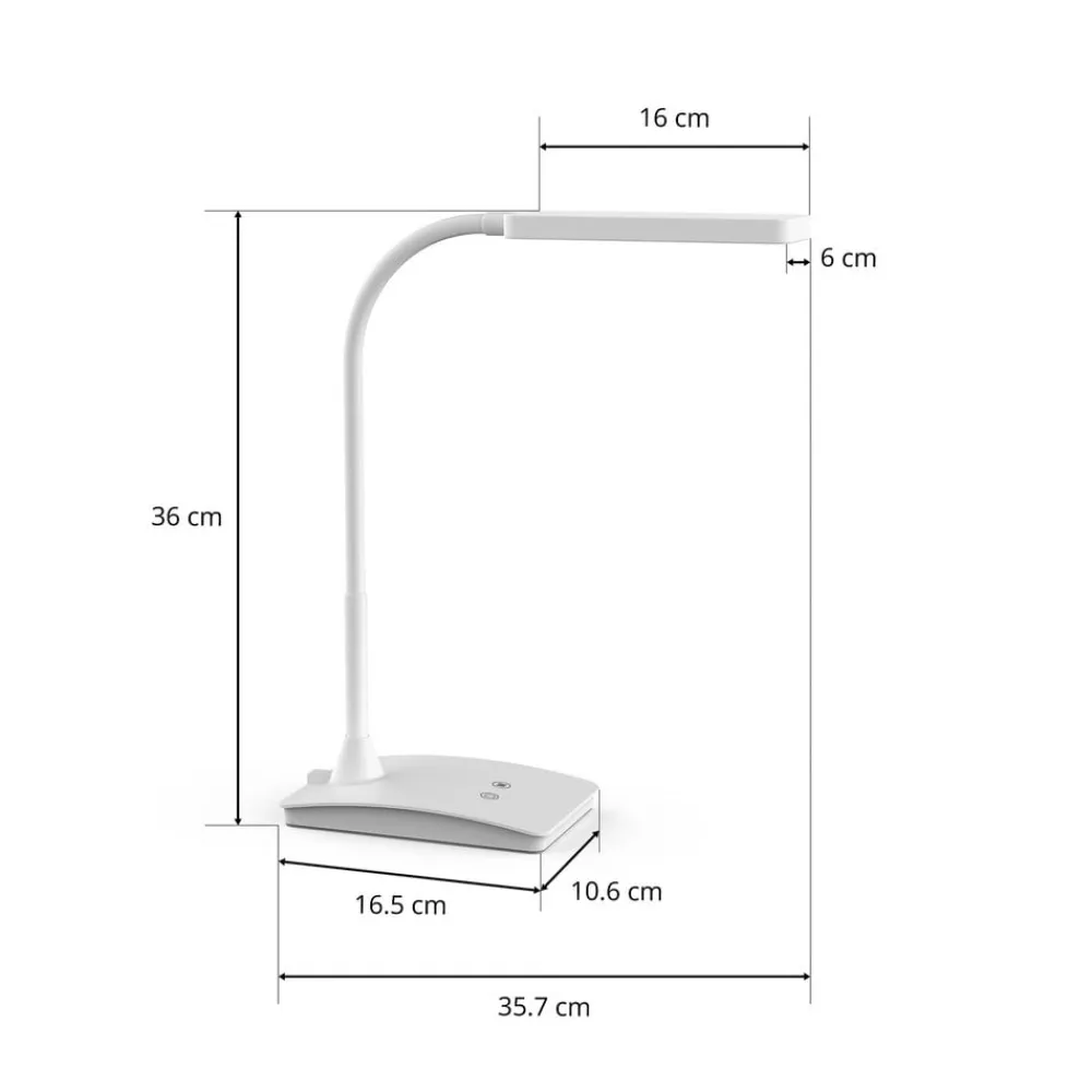 LED-skrivebordslampe pearly, hvid, 38 cm, dæmpbar, CCT^Maul Online