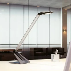 Maul LED-skrivebordslampe solaris, sølv, højde 64 cm