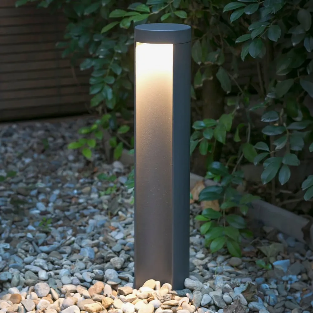 FARO BARCELONA LED-sokkellampe Chandra, mørkegrå, aluminium, højde 45 cm