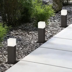 Trio Lighting LED-sokkellampe HUDSON, antracit, højde 30 cm, metal IP44