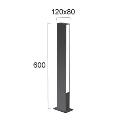 Viokef LED-sokkellampe Lir, højde 60 cm, mørkegrå metal, 2 lyskilder