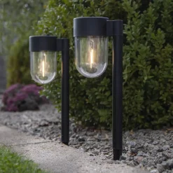 LED-sokkellampe solcelle Cupola i sæt af 2^STAR TRADING New