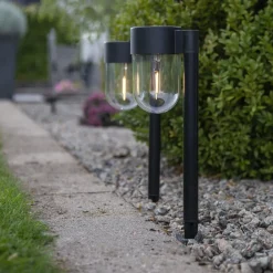 LED-sokkellampe solcelle Cupola i sæt af 2^STAR TRADING New